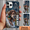 Maxcorners Duck Hunting Retriever Dog Blue Camo Duck Hunting Typography Personalized Name 3D Phone Case - Boykin Spaniel
