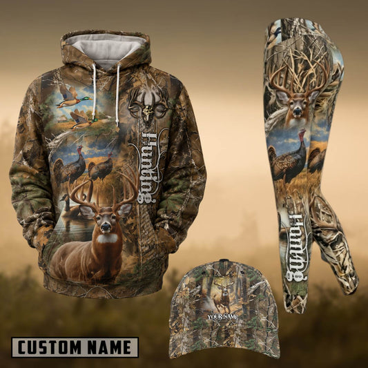 Maxcorners Hunting Whitetail Deer Duck Turkey Forest Camo Personalized 3D Shirts