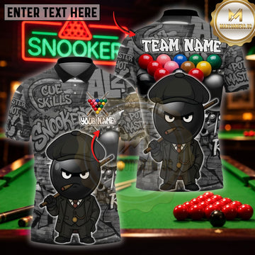 Maxcorners Pool Game Tops Reaper Playing Pool Art Customized Name 3D Shirt