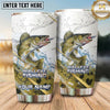 Maxcorners Fishing Tumbler White Gray Marble Hook Design Personalized Name Tumbler (13 Species)