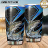 Maxcorners Fishing Tumbler Black Blue Arrow Carbon Design Personalized Name Tumbler (13 Species)