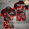 Maxcorners Darts Wolf Skull & Fiery Dartboard Graphic Multicolor Customized Name, Team Name 3D Shirts