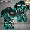 Maxcorners Darts Wolf Skull & Fiery Dartboard Graphic Multicolor Customized Name, Team Name 3D Shirts