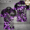 Maxcorners Darts Wolf Skull & Fiery Dartboard Graphic Multicolor Customized Name, Team Name 3D Shirts
