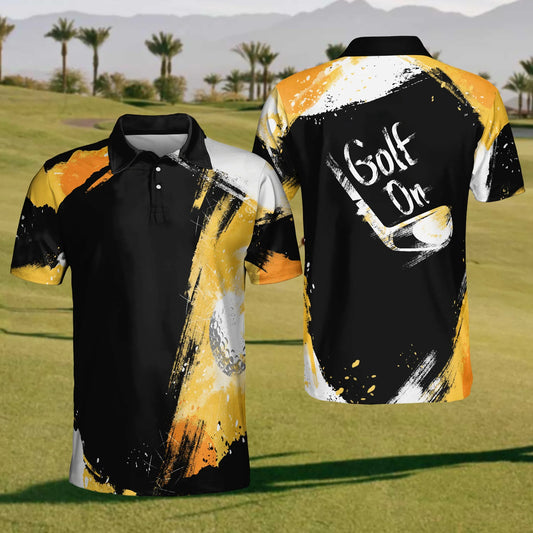 Maxcorners Golf On Mens Golf Polo Shirt, Mens Golf Gift, Golf Lover Gift