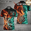 Maxcorners Darts Dragon & Explosive Bullseye Graphic Multicolor Customized Name, Team Name 3D Shirts