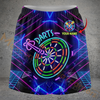 Maxcorners Darts Neon Retro Dartboard Personalized 3D Skirts With Shorts