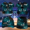 Maxcorners Bowling Lightning Bowling Pins Strike Design Personalized Team Sportswear Set - Polo Shirt, Cap & Skorts