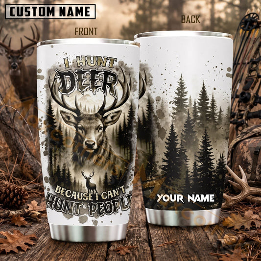Maxcorners Hunting Deer Portrait Mountain Forest Personalized Name 3D Tumbler
