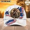 Maxcorners Dog Hunting And Duck White American Flag Hunting Dog Badge Personalized Name 3D Cap