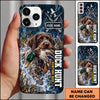 Maxcorners Duck Hunting Retriever Dog Blue Camo Duck Hunting Typography Personalized Name 3D Phone Case - Deutsch Drahthaar
