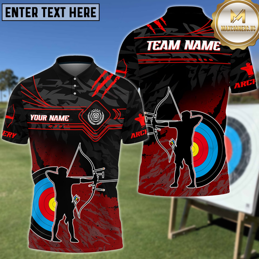 Maxcorners Shadow Silhouette Archery Personalized Name 3D Shirt