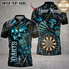 Maxcorners Darts & Skull Dartboard Gothic Flame Graphic Multicolor Customized Name, Team Name 3D Shirts
