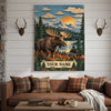 Maxcorners Moose Hunting Autumn Leaves Forest Personalized Canvas Wall Art