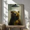 Maxcorners Funny Bear Shower Wall Art Cute Bear Bathroom Decor LM2611