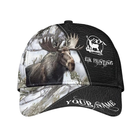 Maxcorners Custom Moose Elk Hunting 3D Baseball Cap, Custom Deer Hunting Hats Caps For Hunters LM0402