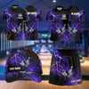 Maxcorners Bowling Lightning Bowling Pins Strike Design Personalized Team Sportswear Set - Polo Shirt, Cap & Skorts