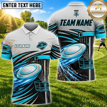 Maxcorners Disc Golf Turquoise Flying Disc Basket Personalized Name 3D Unisex Shirt