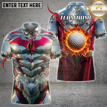 Maxcorners Darts Silver Red Mechanical Armor Blazing Fire Ring Personalized Name 3D Unisex Shirt