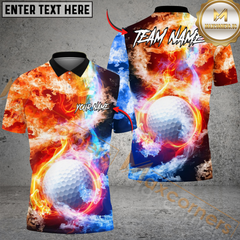 Maxcorner Elemental Strike Golf Polo Shirt Customized Name, Team Name 3D Shirts (4 Colors)