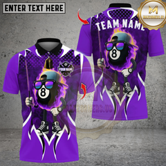 Maxcorners Billiard Flaming Cool 8 Ball Multicolor Customized Name, Team Name 3D Shirt