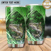 Maxcorners Fishing Tumbler Emerald Green Swoosh Honeycomb Design Personalized Name Tumbler (13 Species)