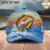 Maxcorners Fishing Sunset Ocean Wave Beer Bottle Personalized Name 3D Cap (12 Fish Species)