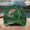 Maxcorners Fishing Green Jungle Water Texture Personalized 3D Cap (12 Fish Species)