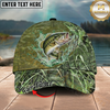 Maxcorners Fishing Marsh Grass Water Splash Personalized 3D Cap (12 Fish Species)