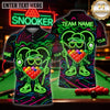 Maxcorners Billiards Wear Abstract Neon Mascot Multicolor Customized Name 3D Shirt