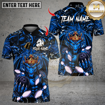 Maxcorners Bowling Dragon King Multicolor Customized Name Team Name 3D Shirts