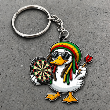 Maxcorners Darts Rasta Duck 3D Keychain And Ornament