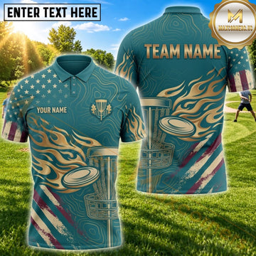 Maxcorners Disc Golf Retro Wave Basket Personalized Name 3D Unisex Shirt
