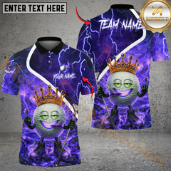 Maxcorners Fire King Golf Polo Customized Name, Team Name 3D Shirts (4 Colors)