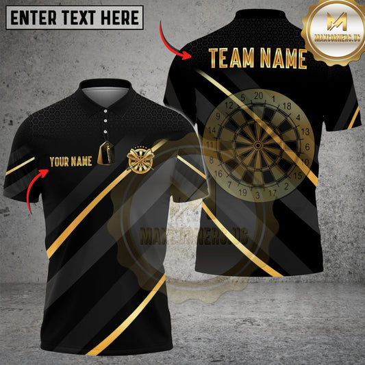 Maxcorners Darts Basic Metalic Line Multicolor Customized Name, Team Name 3D Shirt