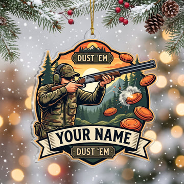 Maxcorners Clay Shooting Dust Em Hunter And Flying Clay Targets Customized Name 3D Keychain And Ornament