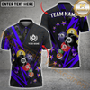 Maxcorners Pool Lightning Billiard Jersey Multicolor Option Personalized Name, Team Name 3D Polo Shirt