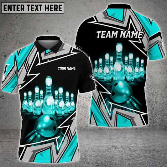Maxcorners Bowling And Pins Premium Super Multicolor Option Customized Name 3D Shirt