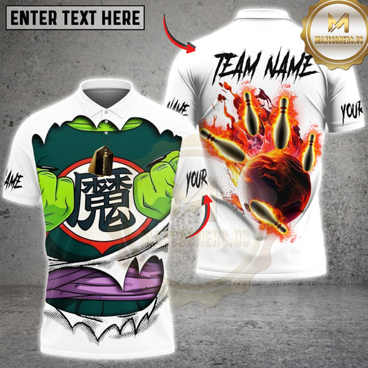Maxcorners Bowling Green Monster Rip Flame Strike Multicolor Customized Name, Team Name 3D Shirts