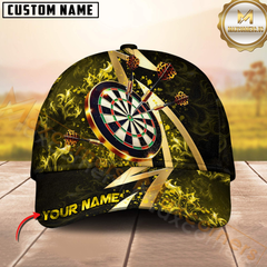 Maxcorners Darts Smoke Flame Multicolor Option Personalized Name 3D Cap