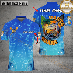 Maxcorners Darts Funny Shark Multicolor Options Personalized Name, Team Name 3D Shirt