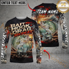 Maxcorners Fishing Bait Hook Drag Repeat Custom Name & Team Name 3D Shirts