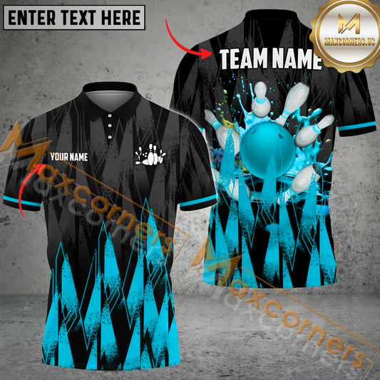 Maxcorners Sword Legend Bowling Jersey Multicolor Option Customized Name, Team Name 3D Polo Shirt