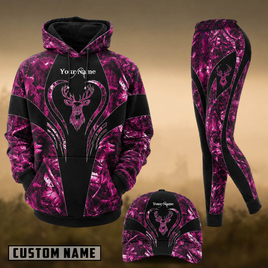 Maxcorners Hunting Deer Heart Pink Camo Personalized 3D Shirts