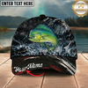 Maxcorners Fishing Dark Marble Water Splash Personalized 3D Cap (12 Fish Species)