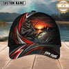 Maxcorners Fishing Skull Angler Red Wave Personalized 3D Cap