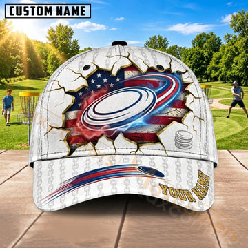 Maxcorners Disc Golf American Eagle Flying Disc Personalized Name 3D Cap