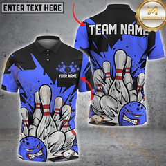 Maxcorners Bowling Lightning Blast Multicolor Personalized 3D Shirt,   Angry Ball & Exploding Pins Shirts