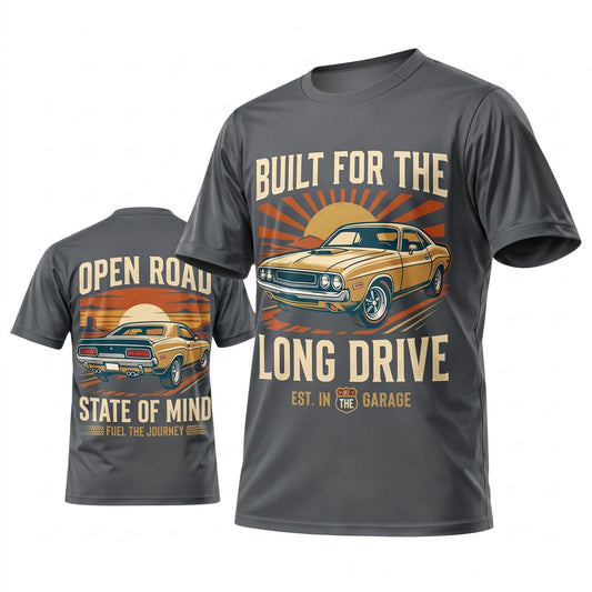Maxcorners Personalized Car Classic Muscle Car 3D T-Shirt – Teal Built for the Long Drive Vintage Muscle Car