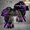 Maxcorners Billiards Shirts Pool Billiards Golden Dragon Black Lightning Strike Multi Options Personalized Name, Team Name 3D Shirt